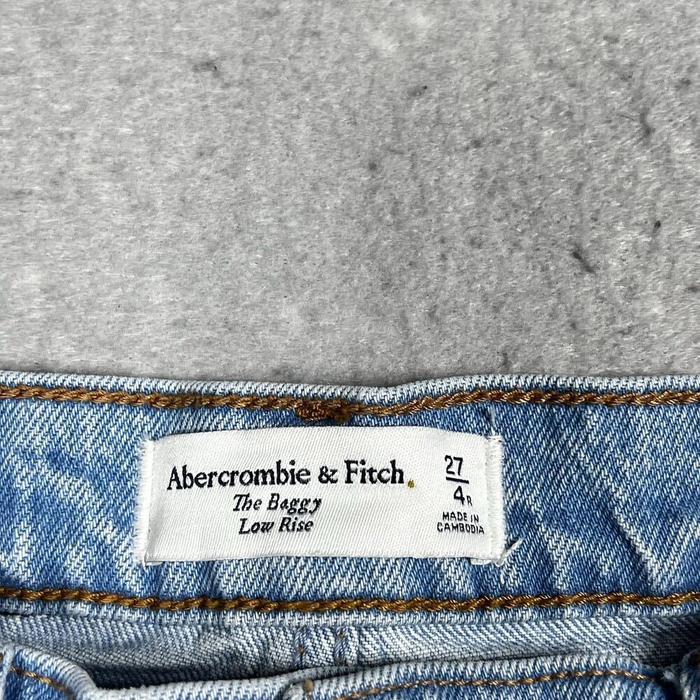 Abercrombie & Fitch Jeans Women’s 27 The Baggy Low Rise Denim Blue Medium Wash - Picture 10 of 12